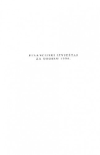 Financijski izvještaj za godinu 1996.