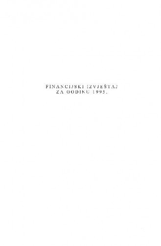 Financijski izvještaj za godinu 1995.