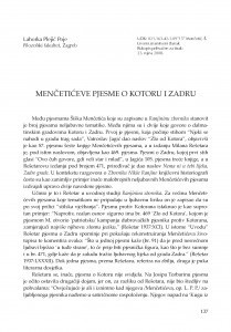 Menčetićeve pjesme o Kotoru i Zadru / Lahorka Plejić Poje