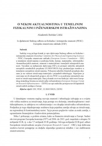 O nekim aktualnostima u temeljnim fizikalnim i inženjerskim istraživanjima / Božidar Liščić