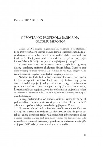 Oproštaj od profesora Babića na groblju Mirogoj / Branko Jeren