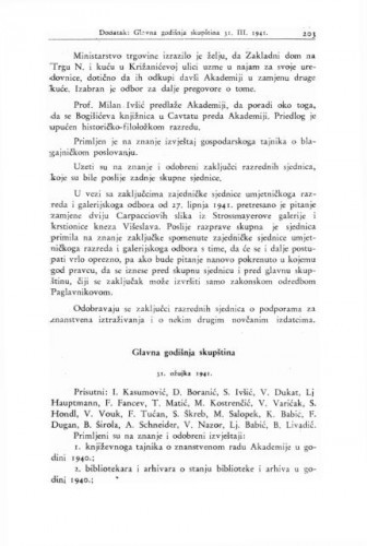 Glavna godišnja skupština 31. ožujka 1941.