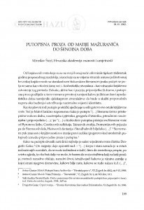 Putopisna proza od Matije Mažuranića do Šenoina doba / Miroslav Šicel