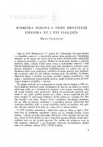 Ritmička osnova u stihu hrvatskih pjesnika XV i XVI stoljeća / M. Franičević