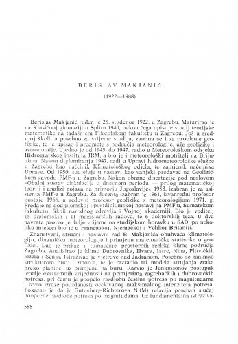Berislav Makjanić (1922-1988) : [nekrolozi] / Dragutin Skoko