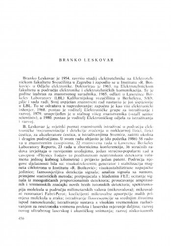 Branko Leskovar : [biografije novih članova Akademije]