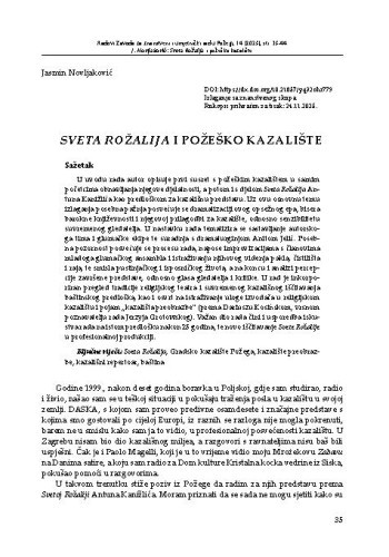 Sveta Rožalija i požeško kazalište / Jasmin Novljaković