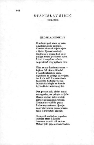 Nedjelja nedjelje ; Dopustite da se predstavima ; Molba mjesecu / Stanislav Šimić 