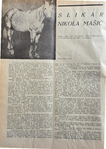 Slikar Nikola Mašić : predavanje dra. Branimira Šenoe prigodom II. retrospektivne izložbe u Zagrebu / Ivan Esih