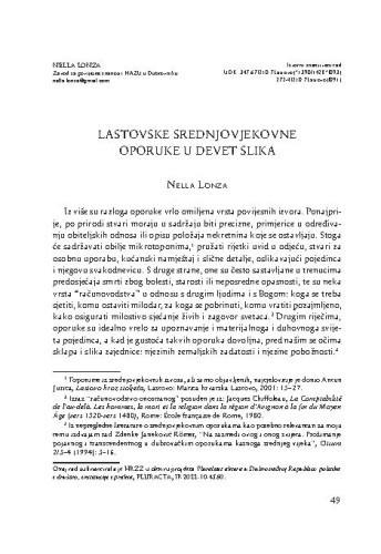 Lastovske srednjovjekovne oporuke u devet slika / Nella Lonza