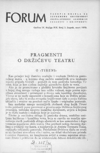 Fragmenti o Držićevu teatru / Frano Čale