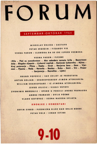 God. 3(1964), knj. 6, br. 9-10 / glavni i odgovorni urednik Ivo Frangeš