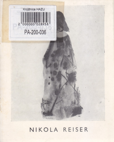 Nikola Reiser : akvarel, gvaš, crtež : [katalog izložbe], Kabinet grafike, Zagreb, 16.-29.11.1964. ; [katalog sastavila Renata Gotthardi-Škiljan ; odgovorni urednik Andrija Mohorovičić]