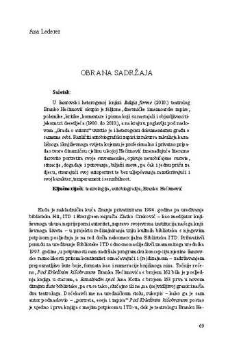 Obrana sadržaja / Ana Lederer