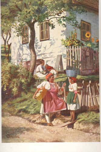 Slavko Tomerlin: Pred kućom (Zagrebačka okolica)