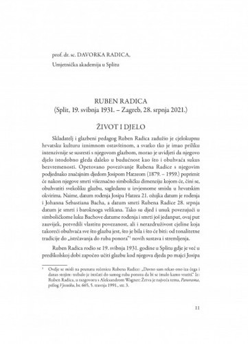Ruben Radica (Split, 19. svibnja 1931.-Zagreb, 28. srpnja 2021.) : život i djelo / Davorka Radica