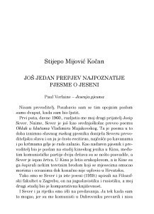 Još jedan prepjev najpoznatije pjesme o jeseni : Paul Verlaine - Jesenja pjesma / Stijepo Mijović Kočan