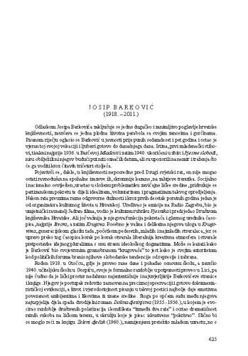Josip Barković (1918.-2011.) : [nekrolog] / Tonko Maroević