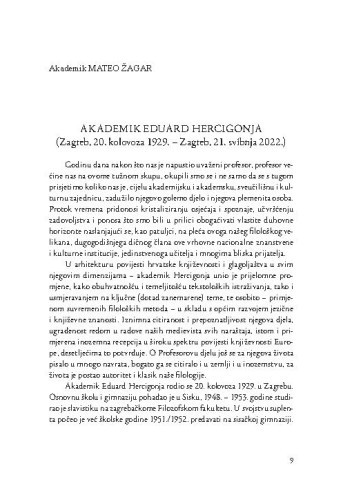 Akademik Eduard Hercigonja : (Zagreb, 20. kolovoza 1929. - Zagreb, 21. svibnja 2022.) / Mateo Žagar
