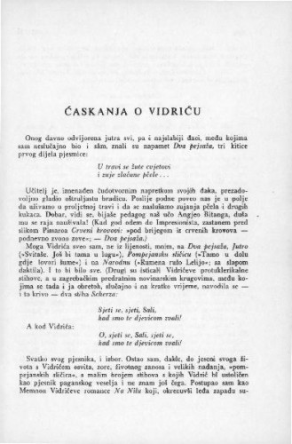Ćaskanja o Vidriću / D. Štambak
