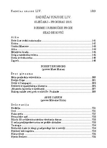 Sadržaj knjige 87. : siječanj - prosinac 2015.