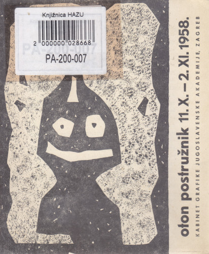 Oton Postružnik : [katalog izložbe], Kabinet grafike, Zagreb, 11.10.-2.11.1958. ; [katalog sastavila Renata Gotthardi ; odgovorni urednik Krsto Hegedušić]