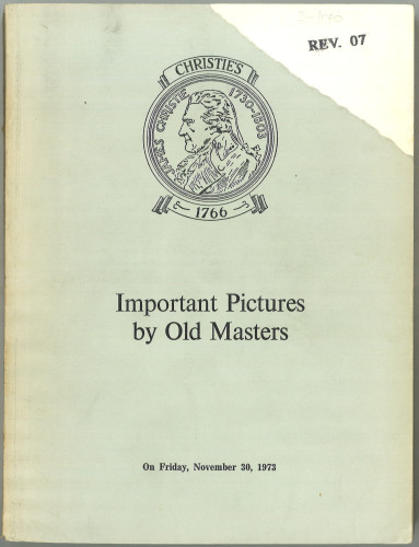 Important pictures by old masters : the properties of the Albright Leasing Corporation, Sir Richard Blunt, the Marquess of Bute, Geoffrey Owen Clutton ... : auction ... on Friday, November 30, 1973 / Christie, Manson & Woods