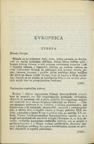 Evropeica / M. Krleža