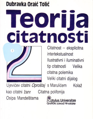 Teorija citatnosti / Dubravka Oraić Tolić