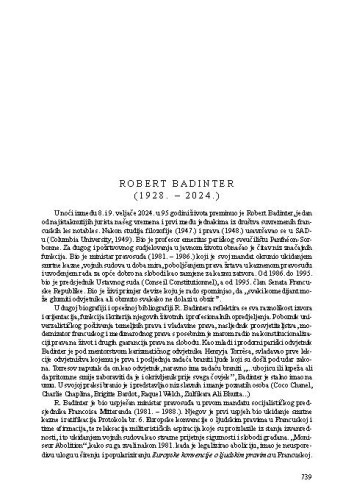 Robert Badinter (1928. - 2024.) : [nekrolog] / Arsen Bačić