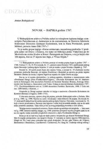 Novak - Bapska godine 1767. / Antun Bošnjaković