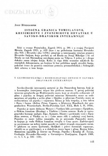 Istočna granica Tomislavove, Krešimirove i Zvonimirove Hrvatske u savsko-dravskom interamniju / J. Bösendorfer