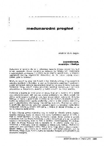 Jugoslavija, Austrija i Italija / Vladimir Đuro Degan