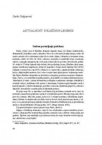 Aktualnost Krležinih Legendi / Darko Gašparović