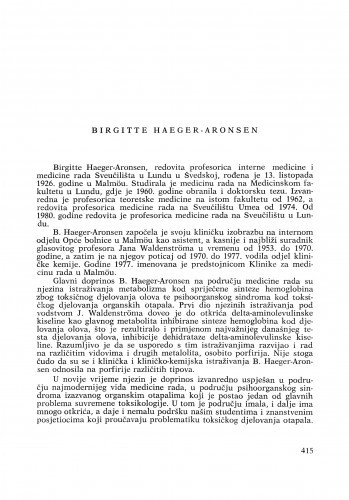 Birgitte Haeger-Aronsen : [biografije novih članova Akademije]