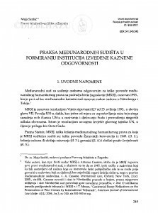 Praksa međunarodnih sudišta u formiranju institucija izvedene kaznene odgovornosti / Maja Seršić