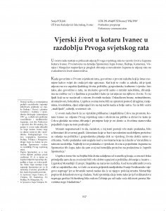 Vjerski život u kotaru Ivanec u razdoblju Prvoga svjetskog rata / Sonja Poljak