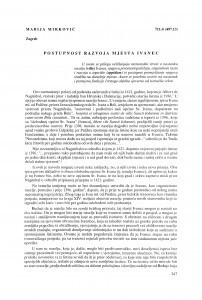 Postupnost razvoja mjesta Ivanec / Marija Mirković