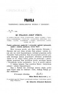 Pravila Narodnoga zemaljskoga muzeja u Zagrebu