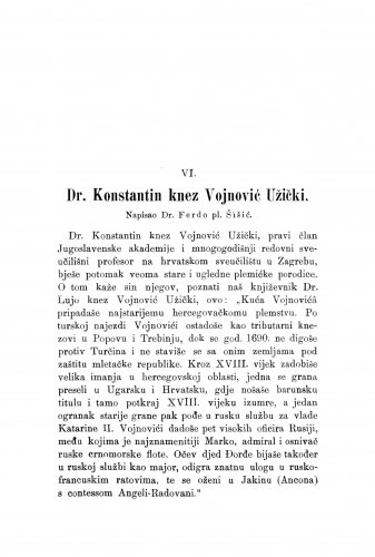 Dr. Konstantin knez Vojnović Užički : [nekrolog] / F. Šišić