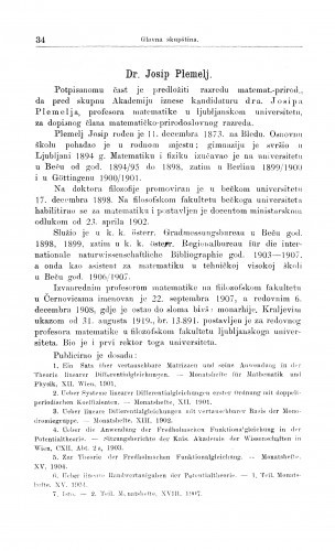 Dr. Josip Plemelj / V. Varićak