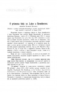 O prienosu tiela sv. Luke u Smederovo / I. Ruvarac