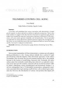 Telomeres control cell aging / Ivica Rubelj