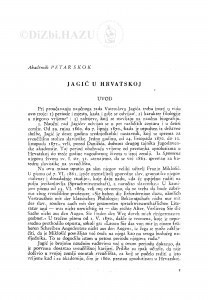 Jagić u Hrvatskoj / P. Skok