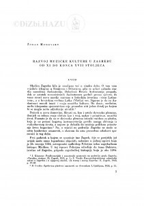 Razvoj muzičke kulture u Zagrebu od XI do konca XVII stoljeća / Z. Hudovsky