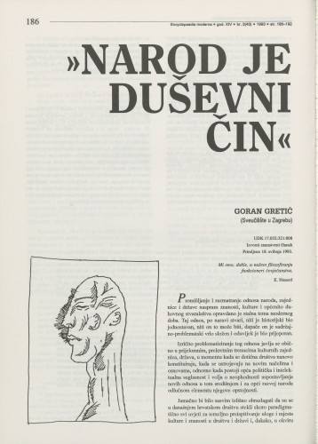 Narod je duševni čin / Goran Gretić