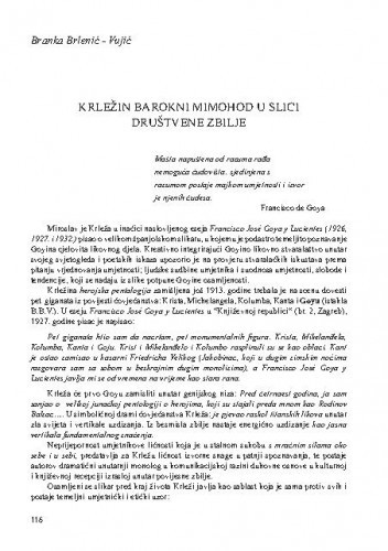 Krležin barokni mimohod u slici društvene zbilje / Branka Brlenić-Vujić