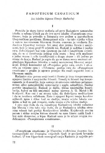 Panopticum croaticum : uz izložbu  kipova Vanje Radauša / M. Peić