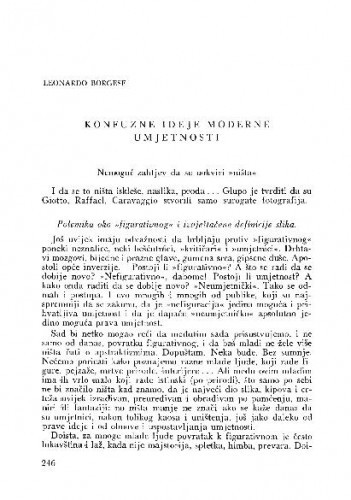 Konfuzne ideje moderne umjetnosti / Leonardo Borgese