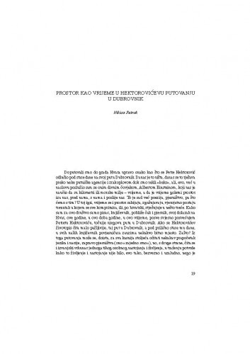 Prostor kao vrijeme u Hektorovićevu putovanju u Dubrovnik / Nikica Petrak